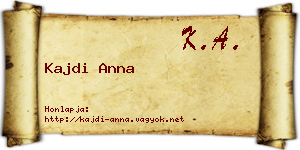 Kajdi Anna névjegykártya