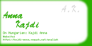 anna kajdi business card